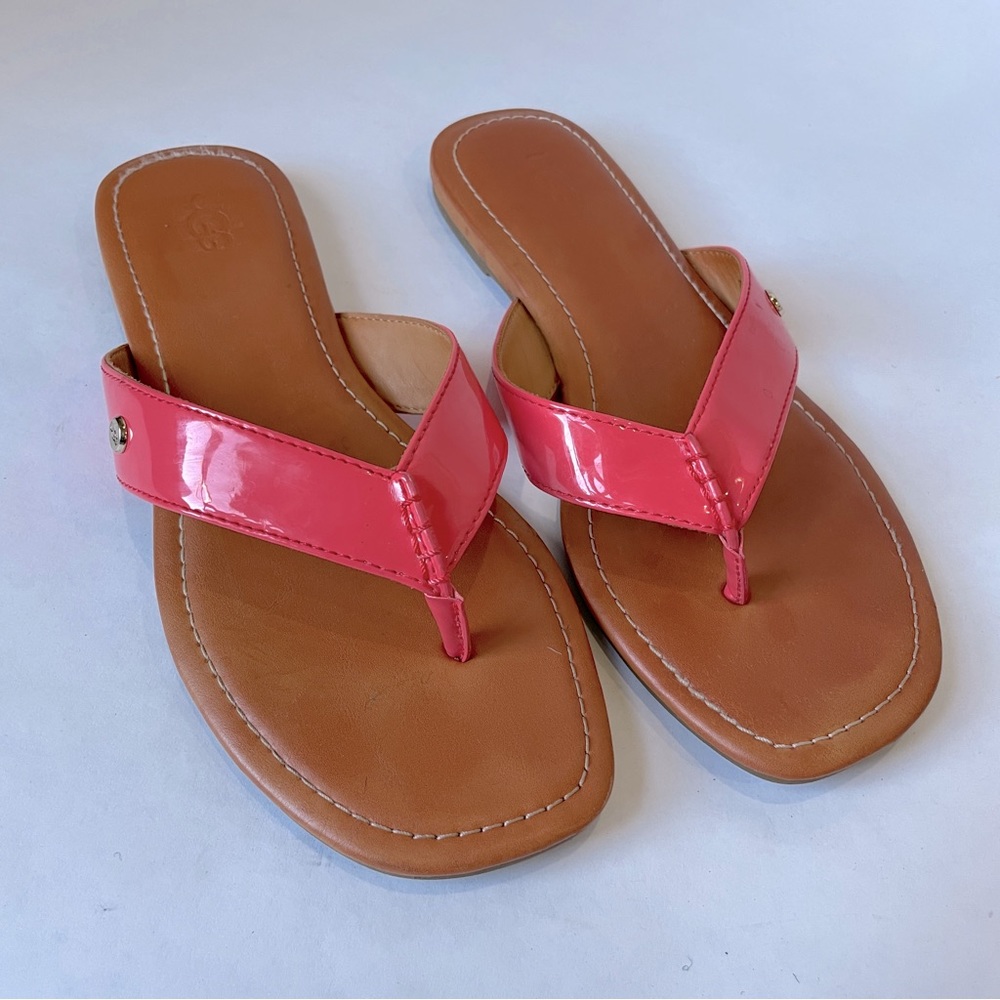 Women's UGG “Tuolumne” Coral Leather Sandals Flip Flops Size 8